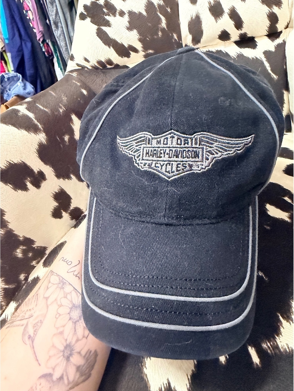Harley-Davidson Black Baseball Cap with Embroidered Logo